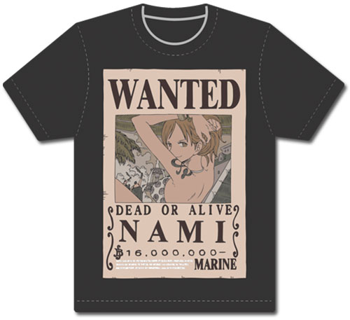 One Piece - Wanted Nami Men's Screen Print T-Shirt L, an officially licensed product in our One Piece T-Shirts department.