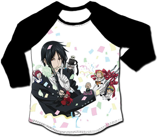 Black Butler - Sebastian Party 3/4 Sublimation Long Sleeve Raglan S, an officially licensed Black Butler product at B.A. Toys.