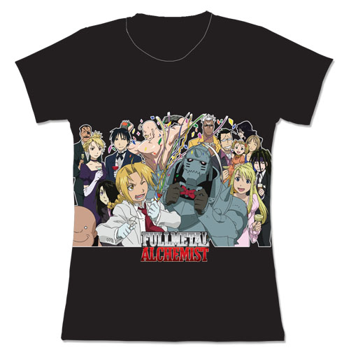 Fullmetal Alchemist - Group Celebration Jrs. Sublimation T-Shirt M, an officially licensed product in our Fullmetal Alchemist T-Shirts department.