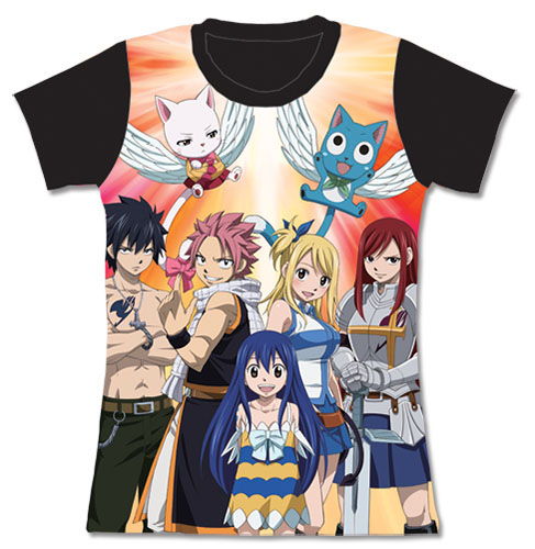 Fairy Tail - Group Jrs. Sublimation T-Shirt L, an officially licensed product in our Fairy Tail T-Shirts department.