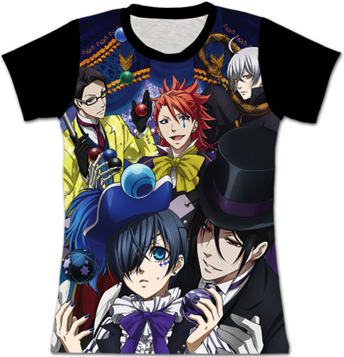 Black Butler B.O.C. - Key Group Jrs. Sublimation T-Shirt S, an officially licensed Black Butler Book Of Circus product at B.A. Toys.
