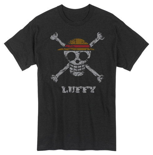 One Piece - Luffy Pirate Flag Distressed Men's Screen Print T-Shirt L, an officially licensed product in our One Piece T-Shirts department.