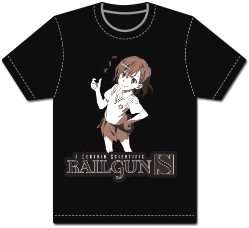 A Certain Scientific Railgun S - Misaka Mikoto Men's Screen Print T-Shirt XL, an officially licensed product in our A Certain Scientific Railgun T-Shirts department.