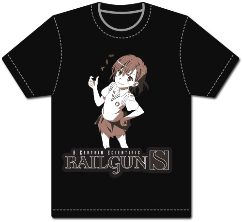 A Certain Scientific Railgun S - Misaka Mikoto Men's Screen Print T-Shirt L, an officially licensed product in our A Certain Scientific Railgun T-Shirts department.