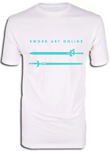 Sword Art Online - Kirito & Asuna Swords White Men's Screen Print T-Shirt L, an officially licensed product in our Sword Art Online T-Shirts department.