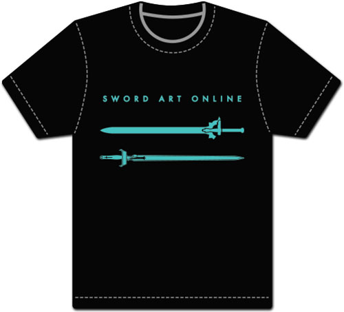 Sword Art Online - Kirito & Asuna Sword Black Men's Screen Print T-Shirt L, an officially licensed product in our Sword Art Online T-Shirts department.