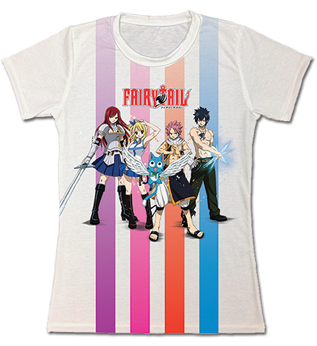 Fairy Tail - Group With Lines Jrs. Sublimation T-Shirt L, an officially licensed product in our Fairy Tail T-Shirts department.