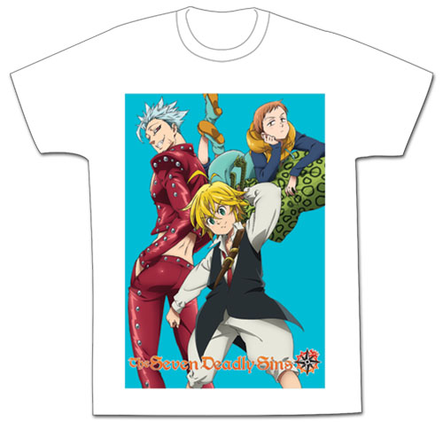 The Seven Deadly Sins - Meliodas, Ban And King Men's Sublimation T-Shirt L, an officially licensed product in our The Seven Deadly Sins T-Shirts department.